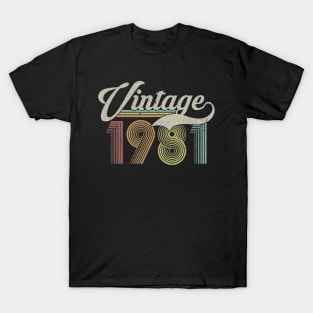 39 Years Old Vintage Retro Classic 1981 39th Birthday Gifts T-Shirt